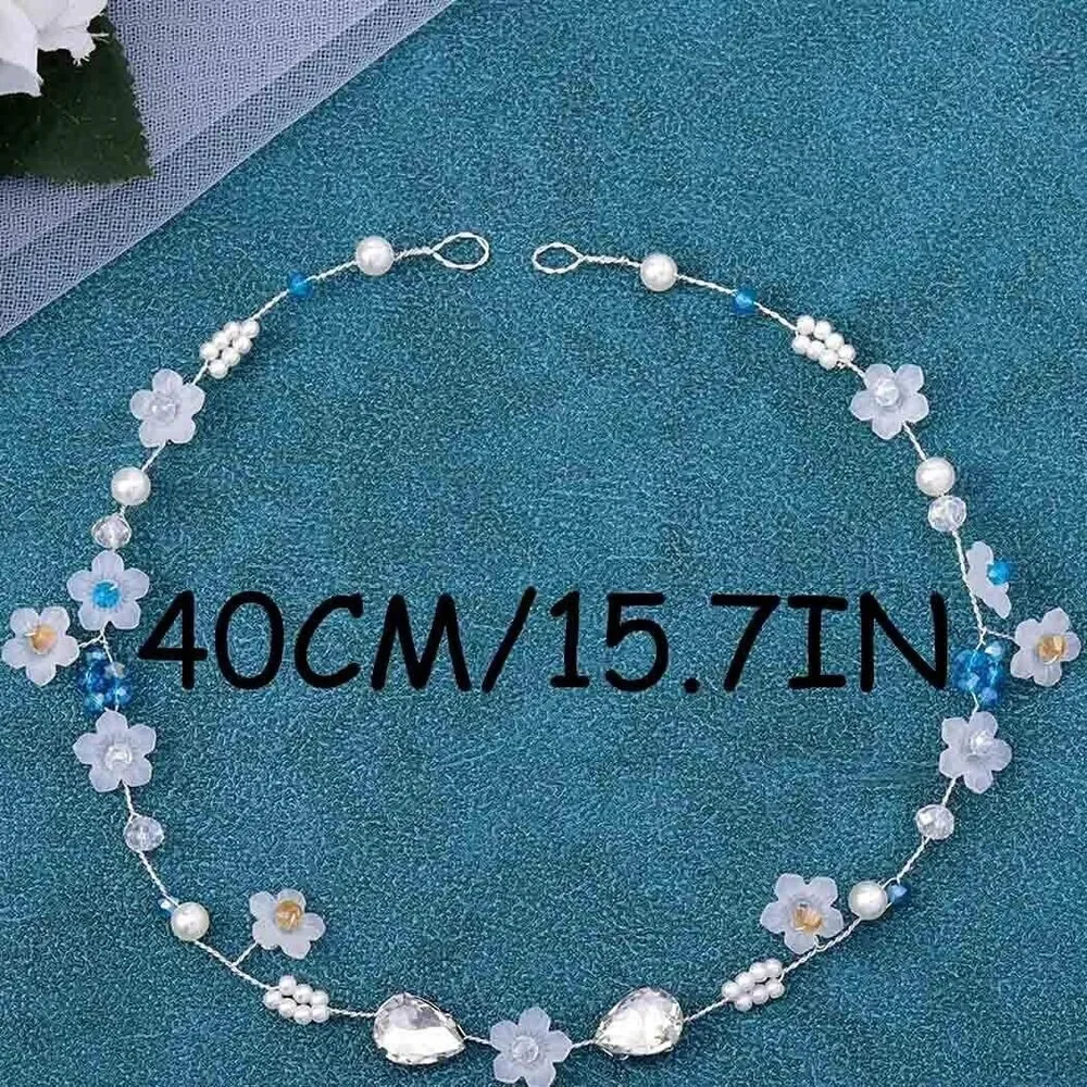 Flower Girl Headpiece Hair Vine Silver Bridal Hair Vines Flower Pearl Headpiece